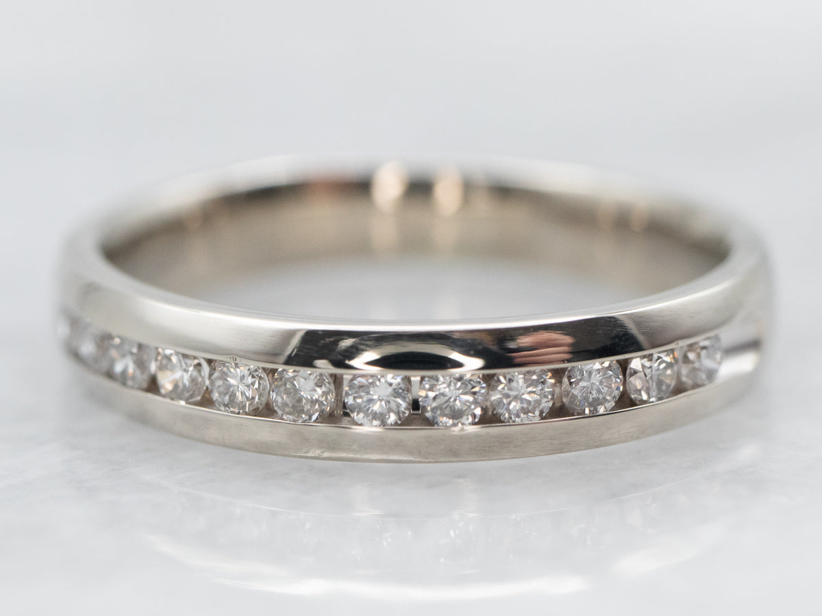 White Gold Channel Set Diamond Wedding Band