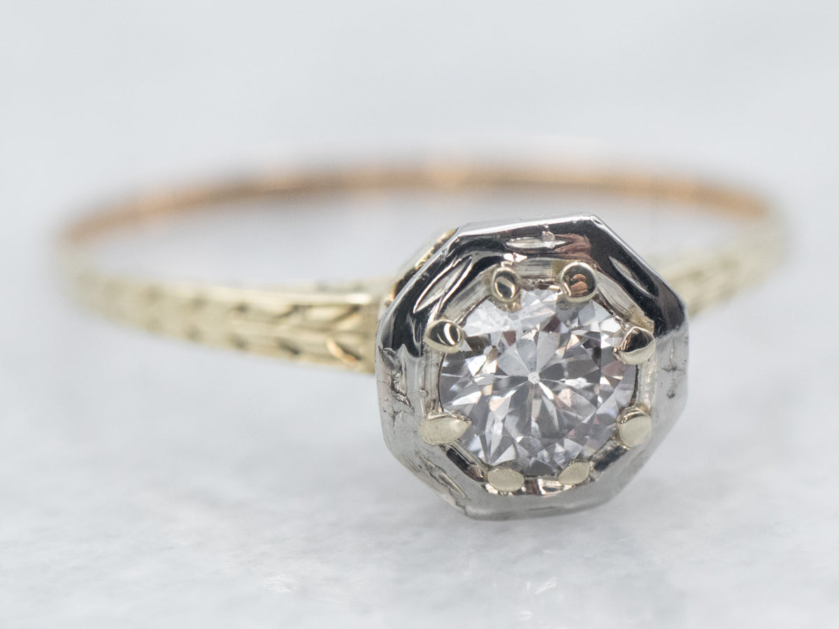 Antique European Cut Diamond Engagement Ring