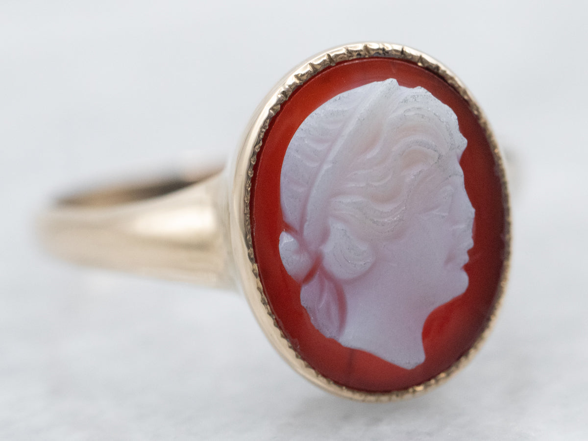 Vintage Sardonyx Cameo Ring