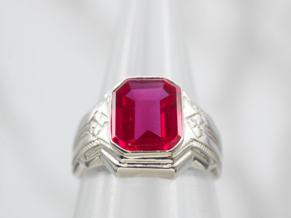 Ruby solitaire ring white gold shop