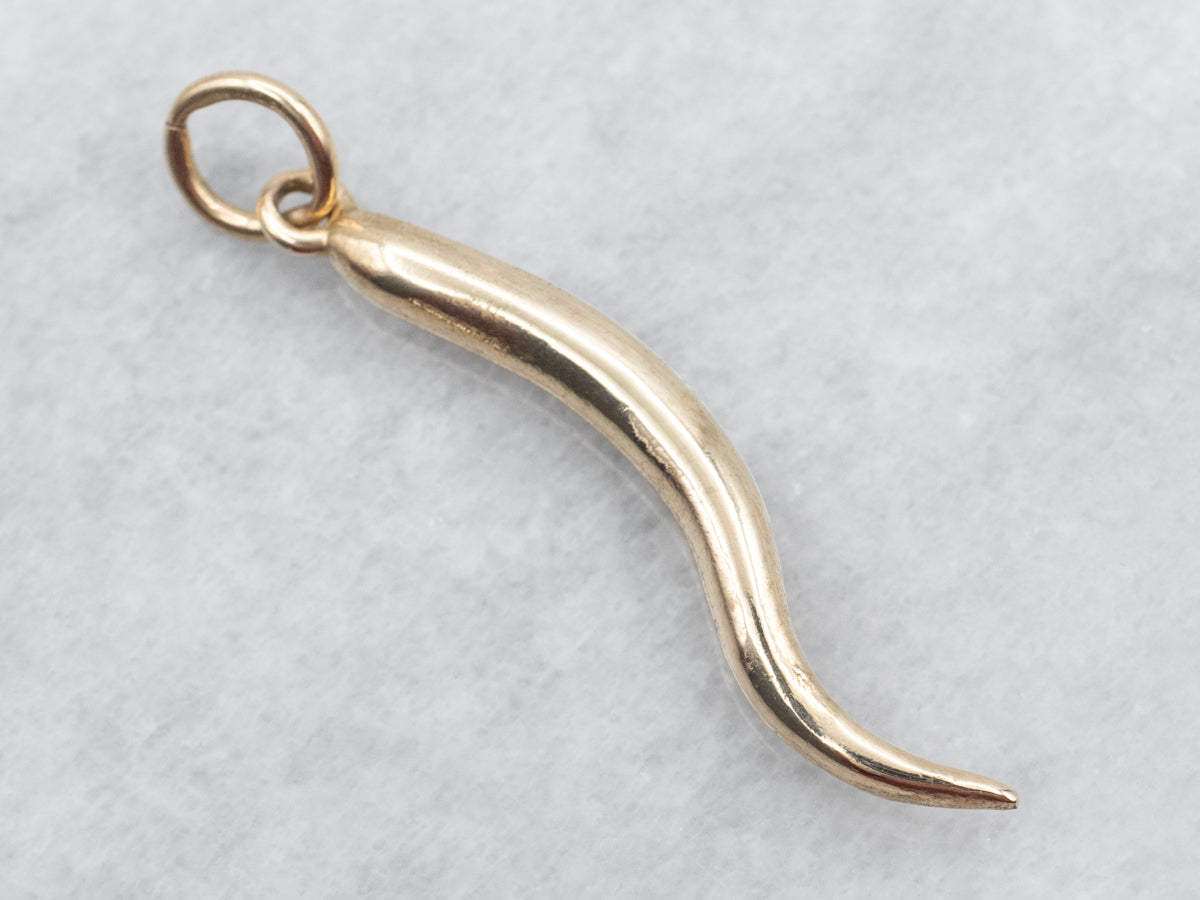 14K Gold Lucky hot Italian Horn Amulet Charm