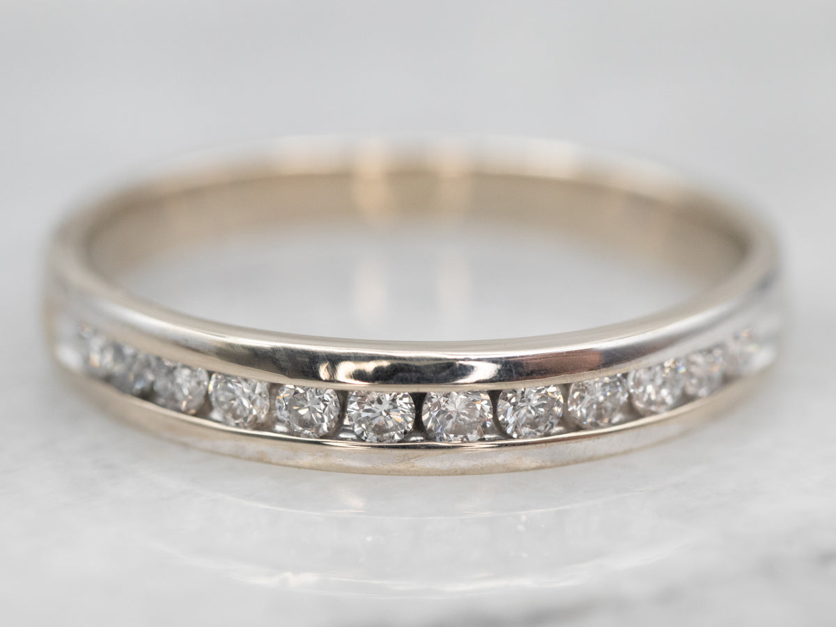 White Gold Channel Set Diamond Band