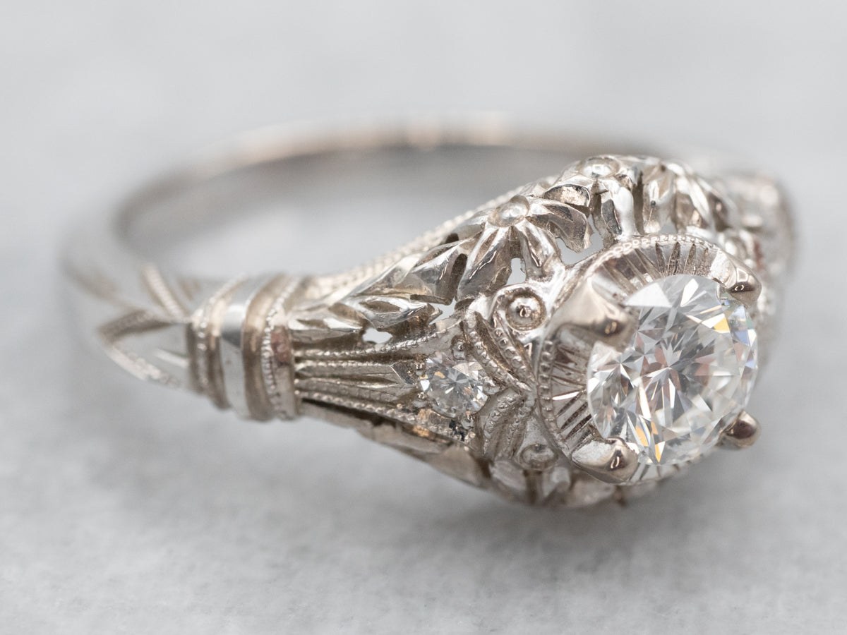 Art Deco Reproduction Diamond Engagement Ring