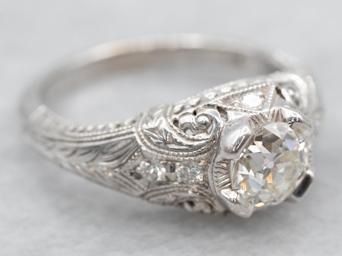 Art Deco Reproduction Diamond Engagement Ring