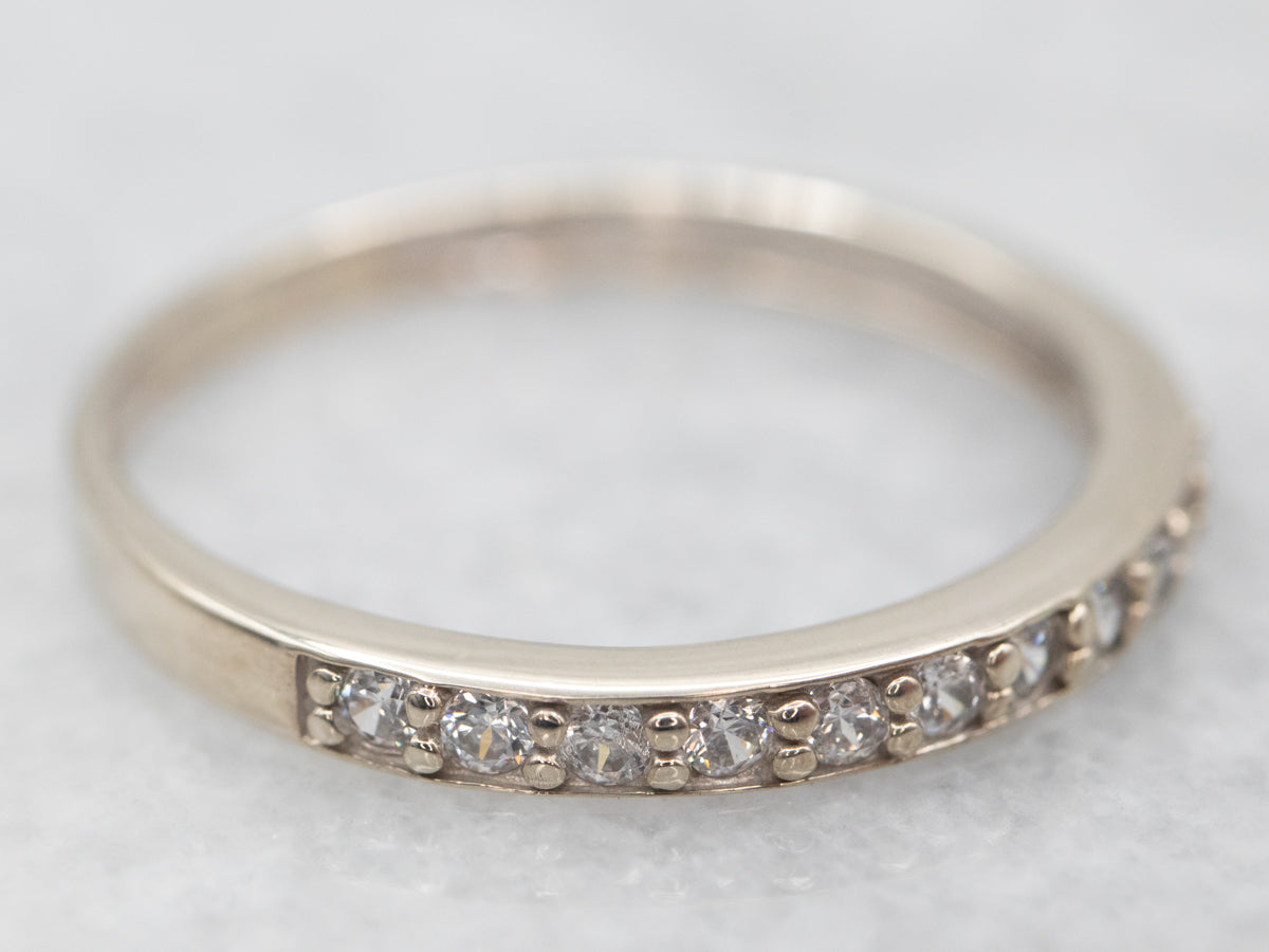 18-Karat White Gold Diamond Band