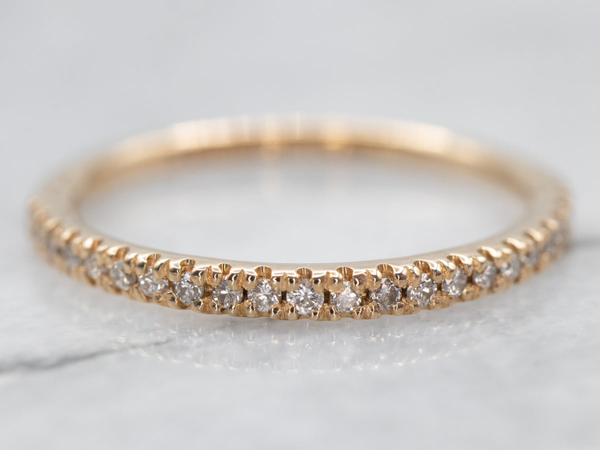 Thin Yellow Gold Diamond Band