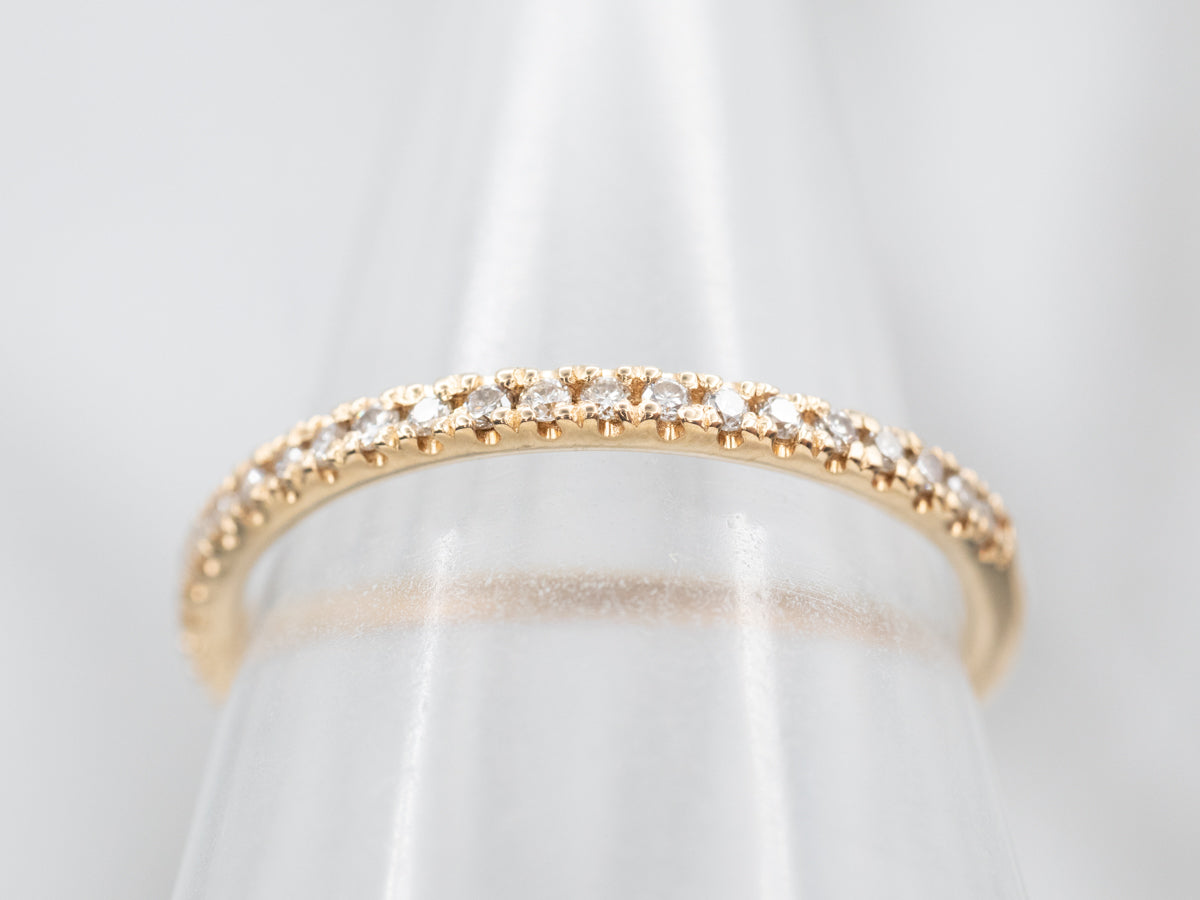 Thin Yellow Gold Diamond Band