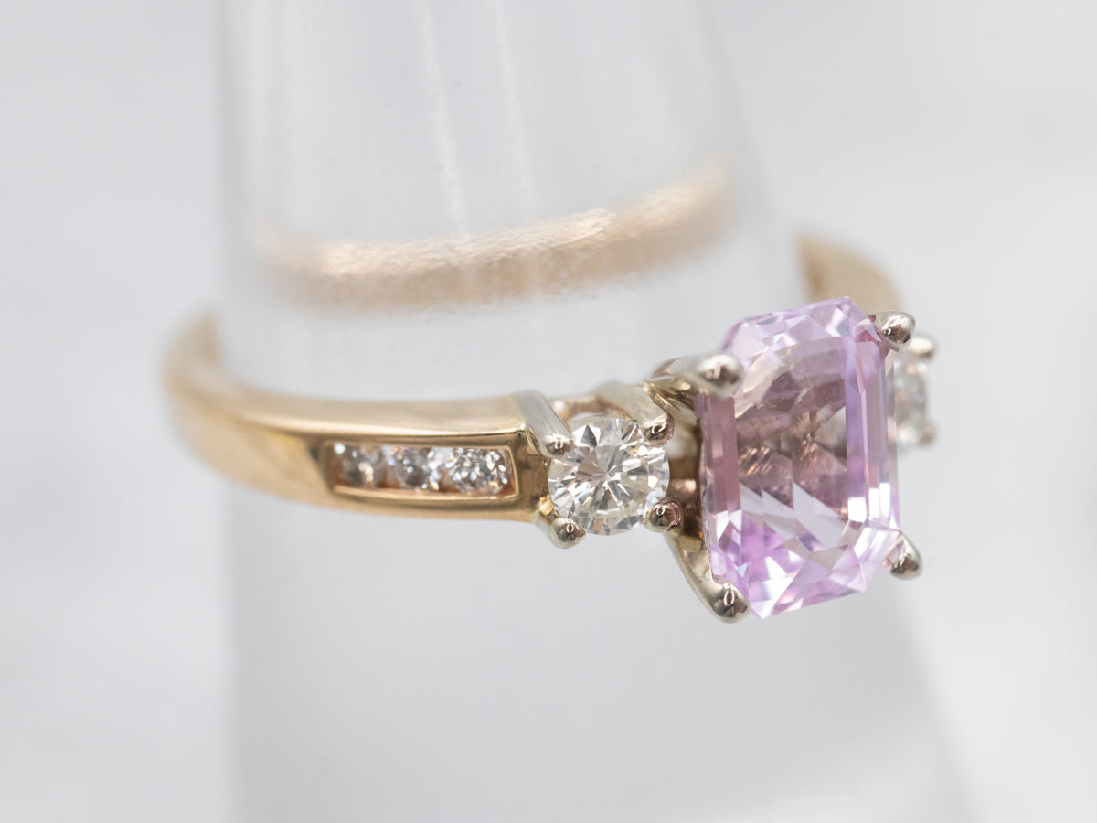 Dreamy Pink Sapphire and Diamond Engagement Ring