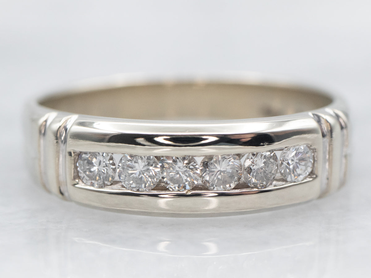 White Gold Channel Set Diamond Band