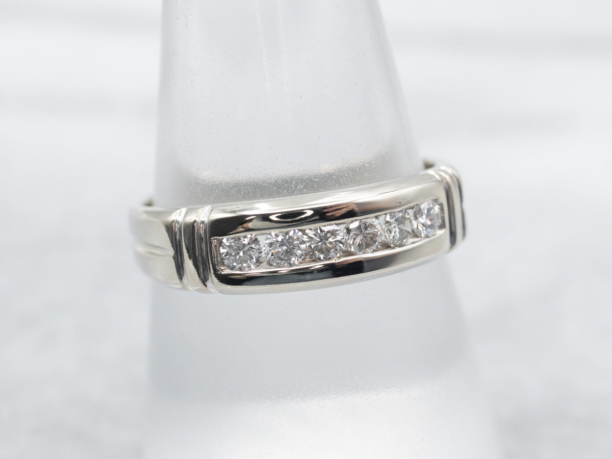 White Gold Channel Set Diamond Band