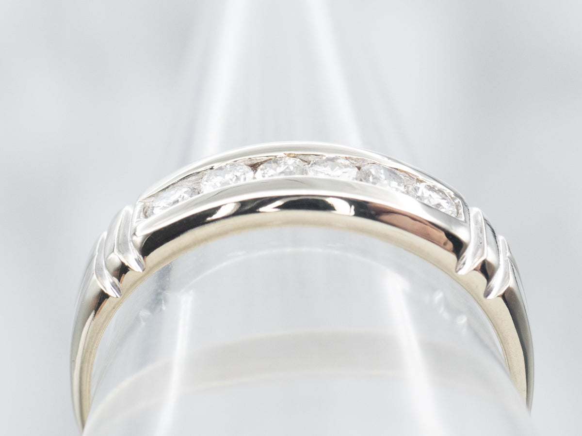 White Gold Channel Set Diamond Band