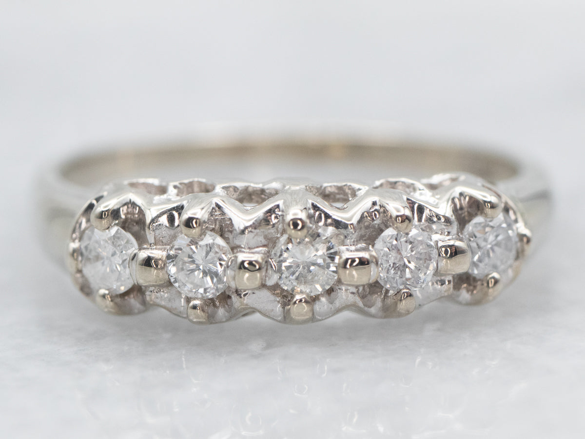 Vintage Five Stone Diamond Band