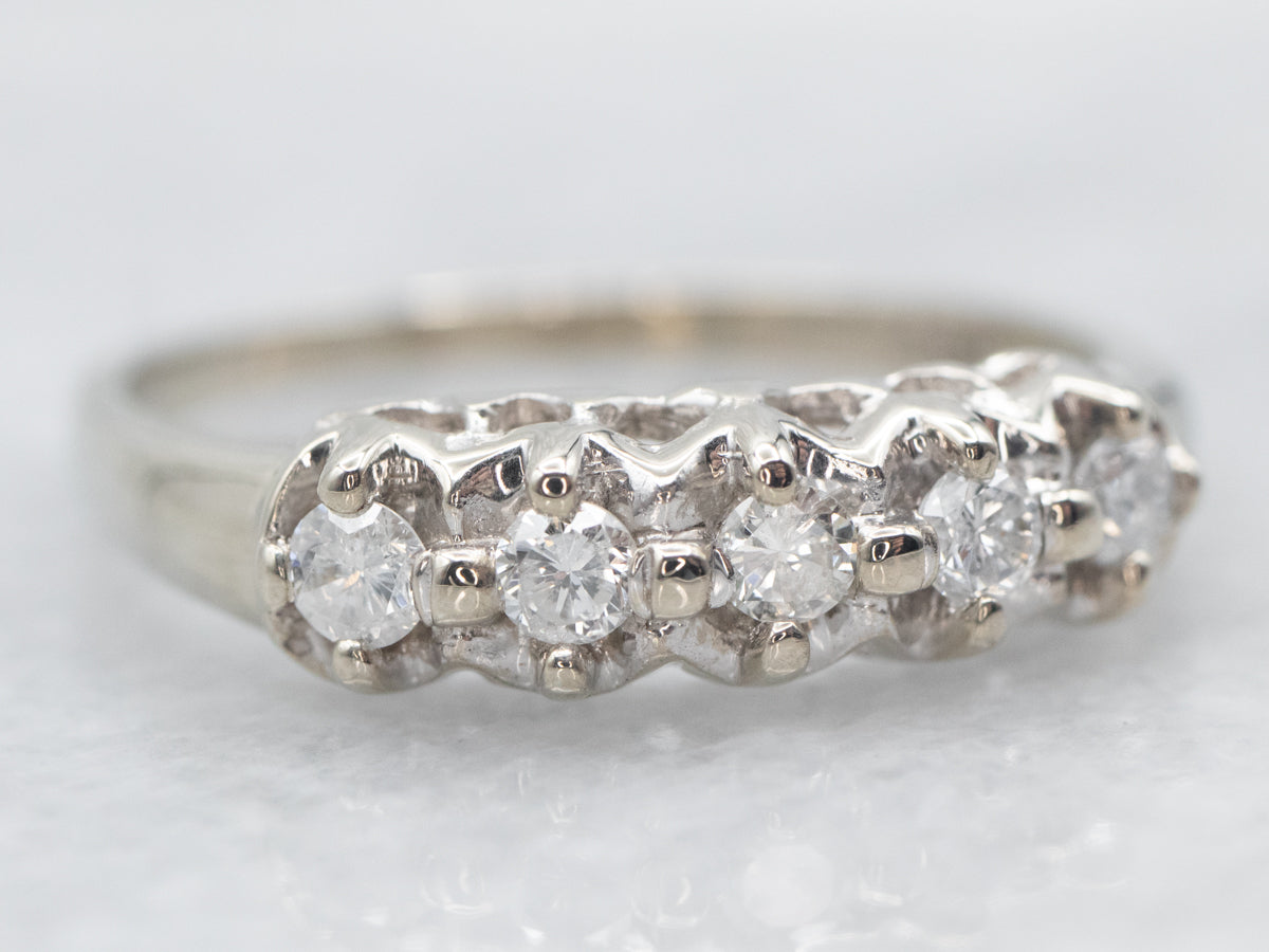 Vintage Five Stone Diamond Band