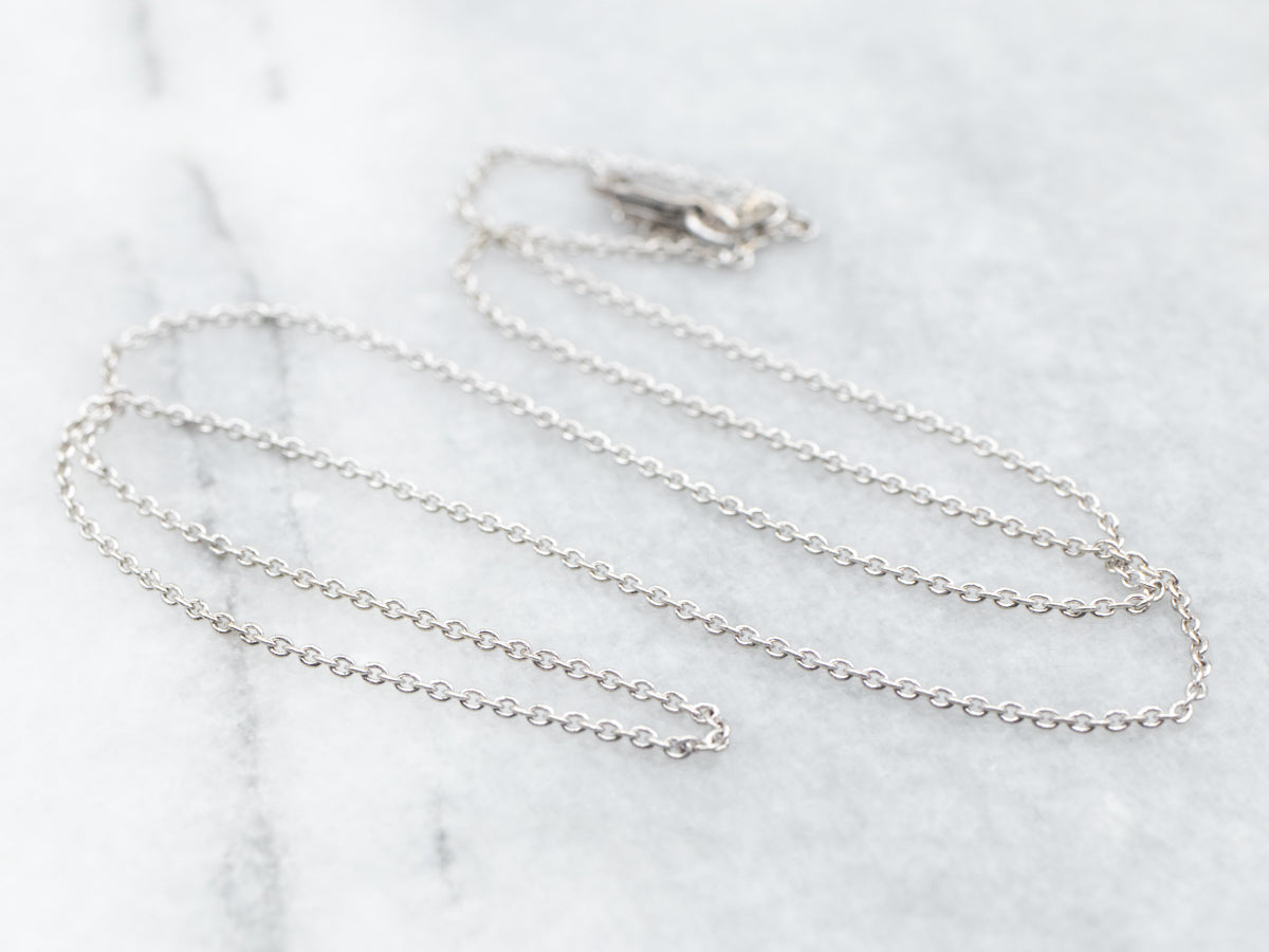 White Gold Cable Chain with Lobster Clasp