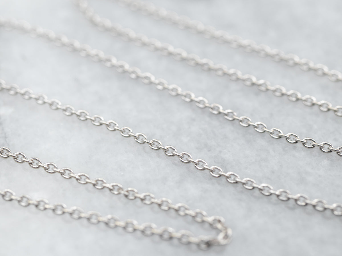 White Gold Cable Chain with Lobster Clasp