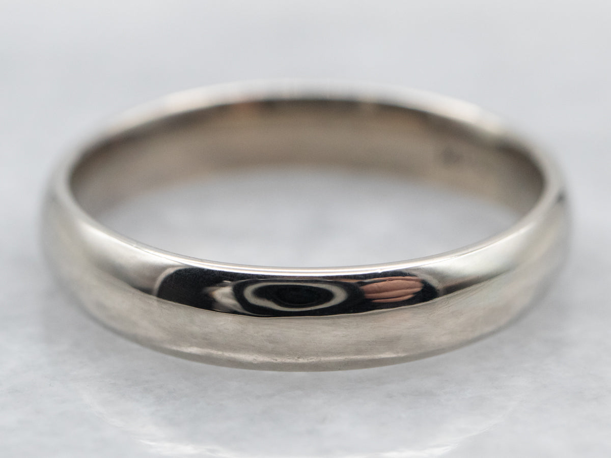 White Gold Plain Wedding Band