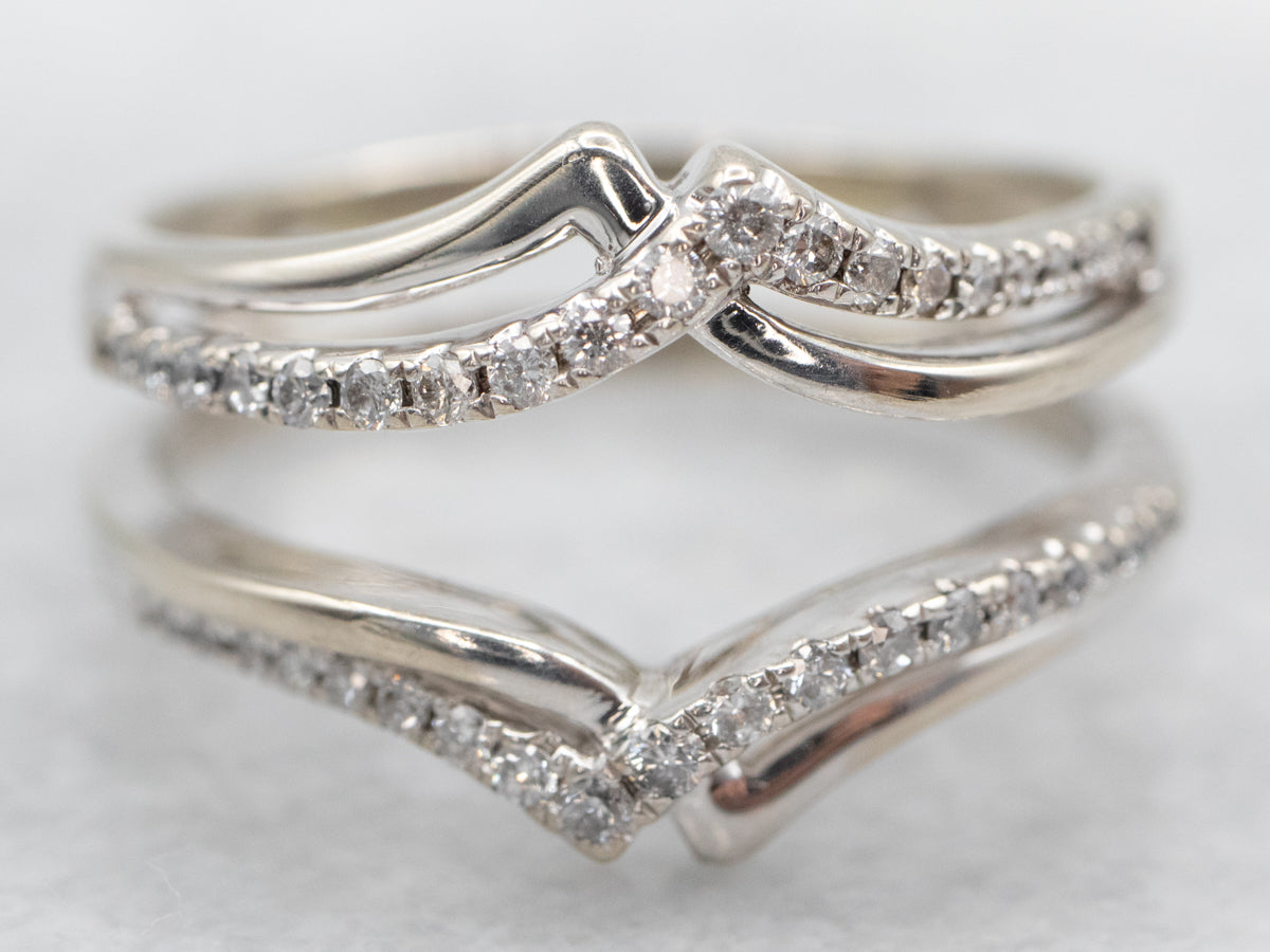 White Gold Diamond Solitaire Enhancer Band