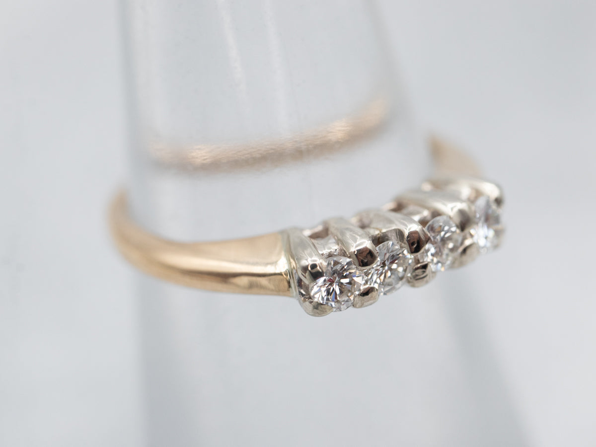 Timeless Yellow Gold Four Stone Diamond Wedding Ring