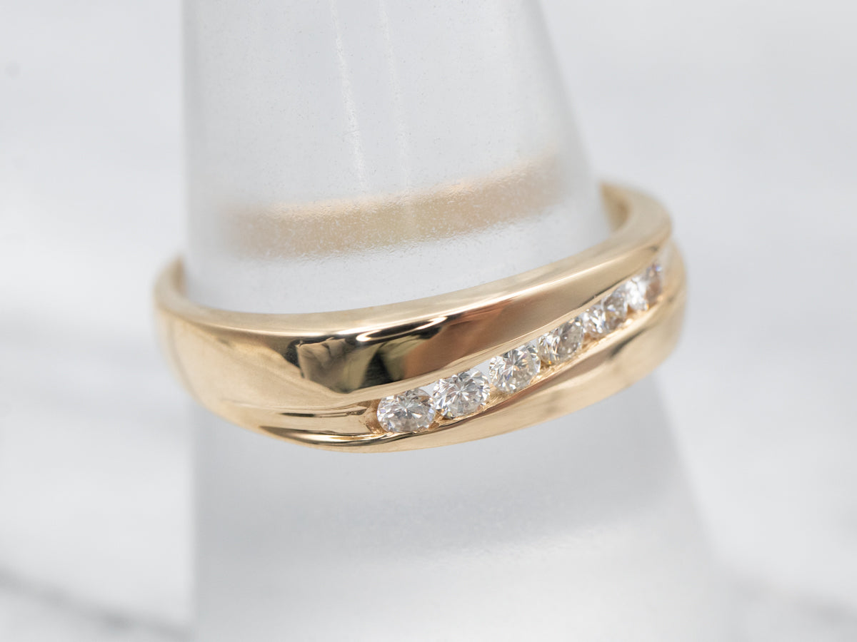 Timeless Classic Yellow Gold Channel Set Diamond Wedding Band