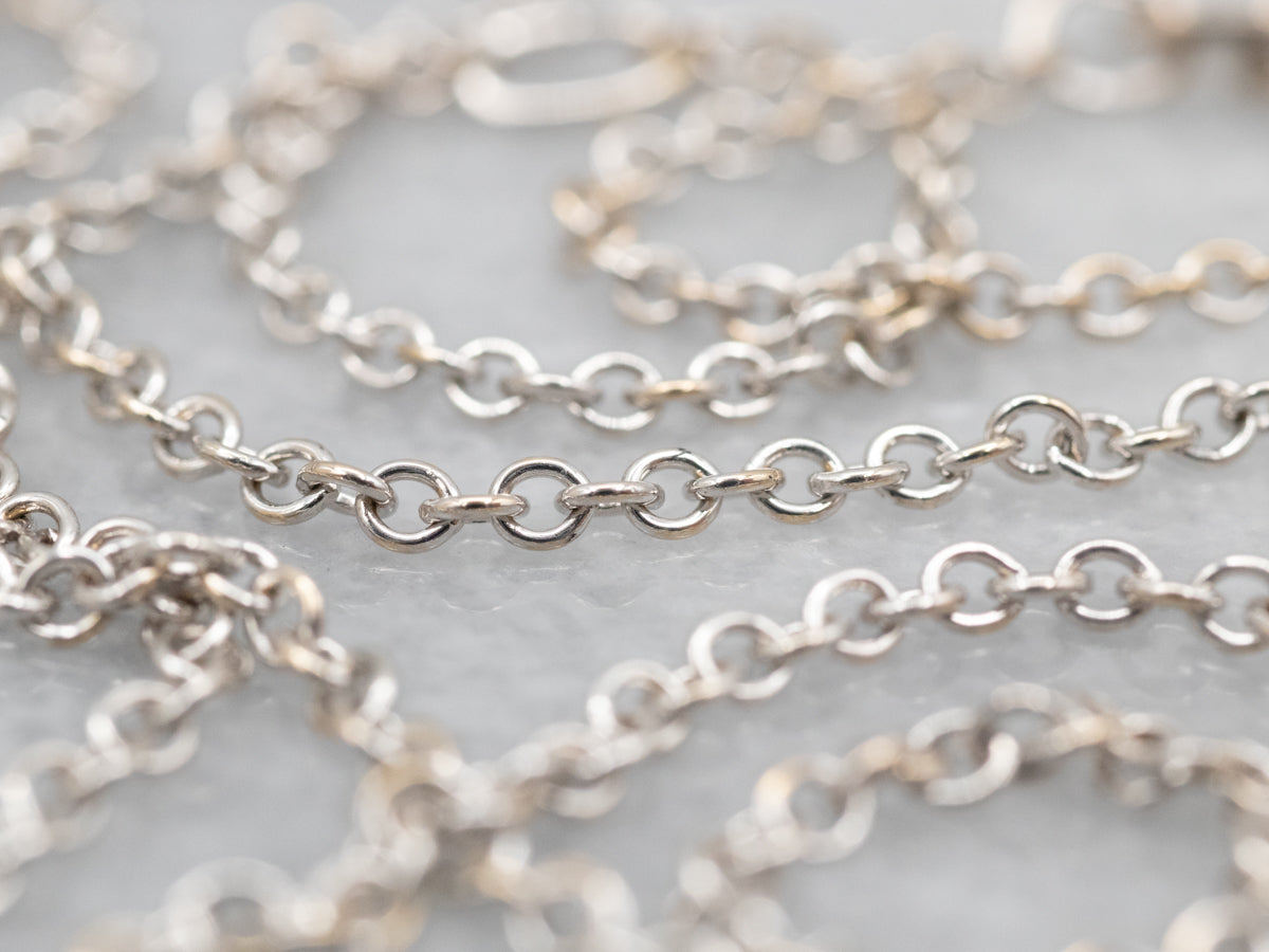 Italian 18-Karat White Gold Cable Chain