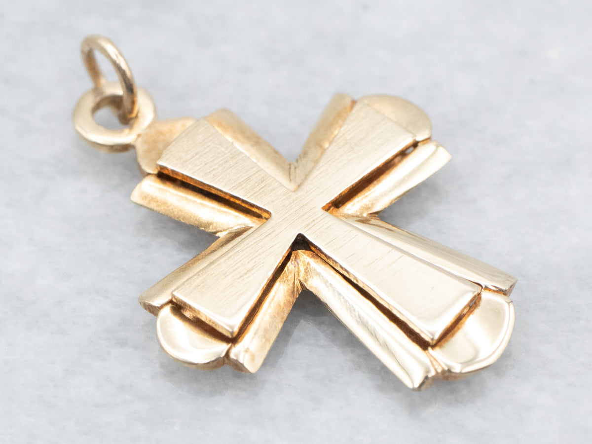 Vintage Unisex Yellow Gold Cross