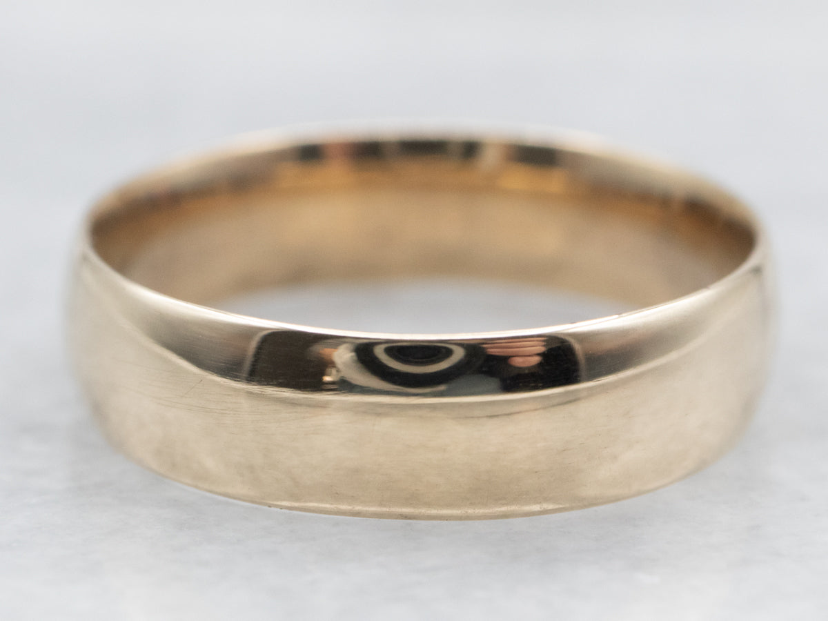 Unisex Plain Gold Wedding Band