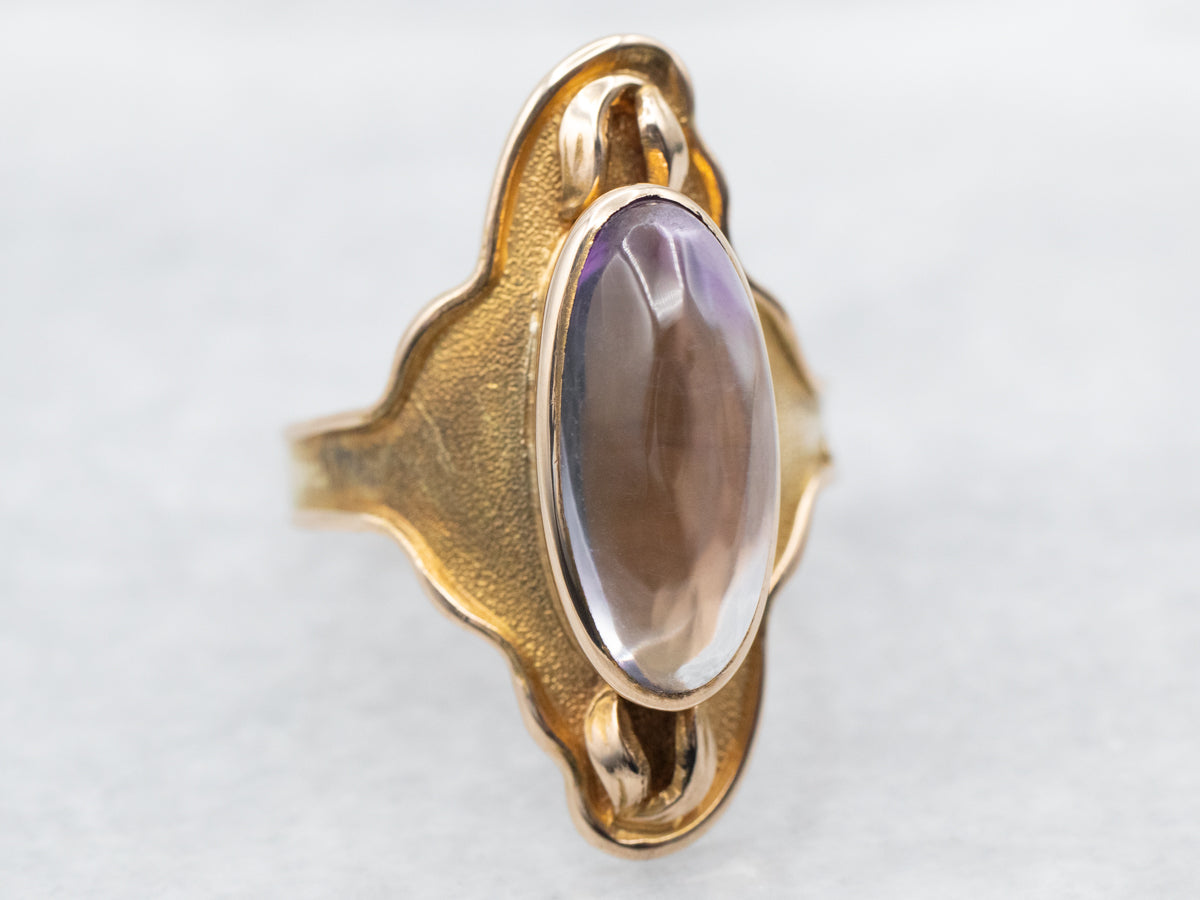 Art Nouveau Era Amethyst Cabochon Ring