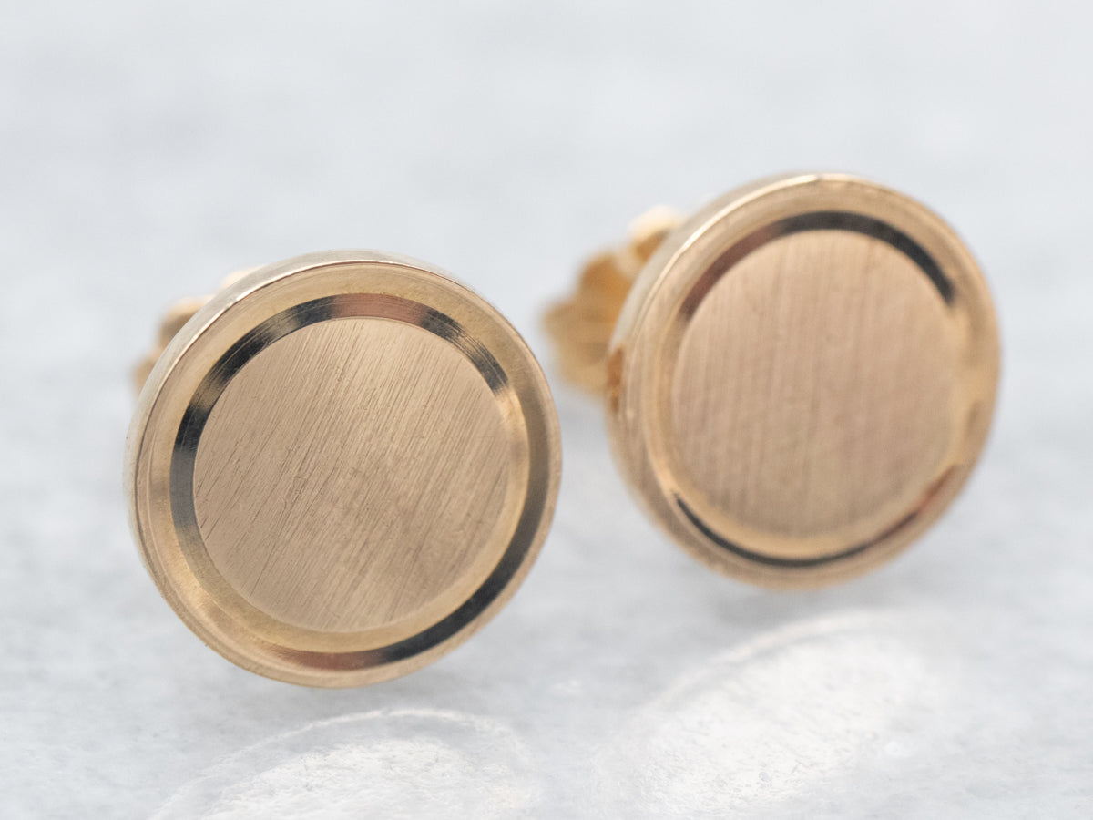 Polished Gold Disc Earrings