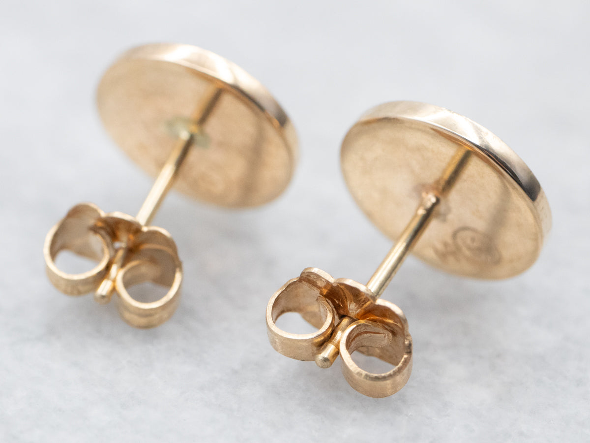 Polished Gold Disc Earrings