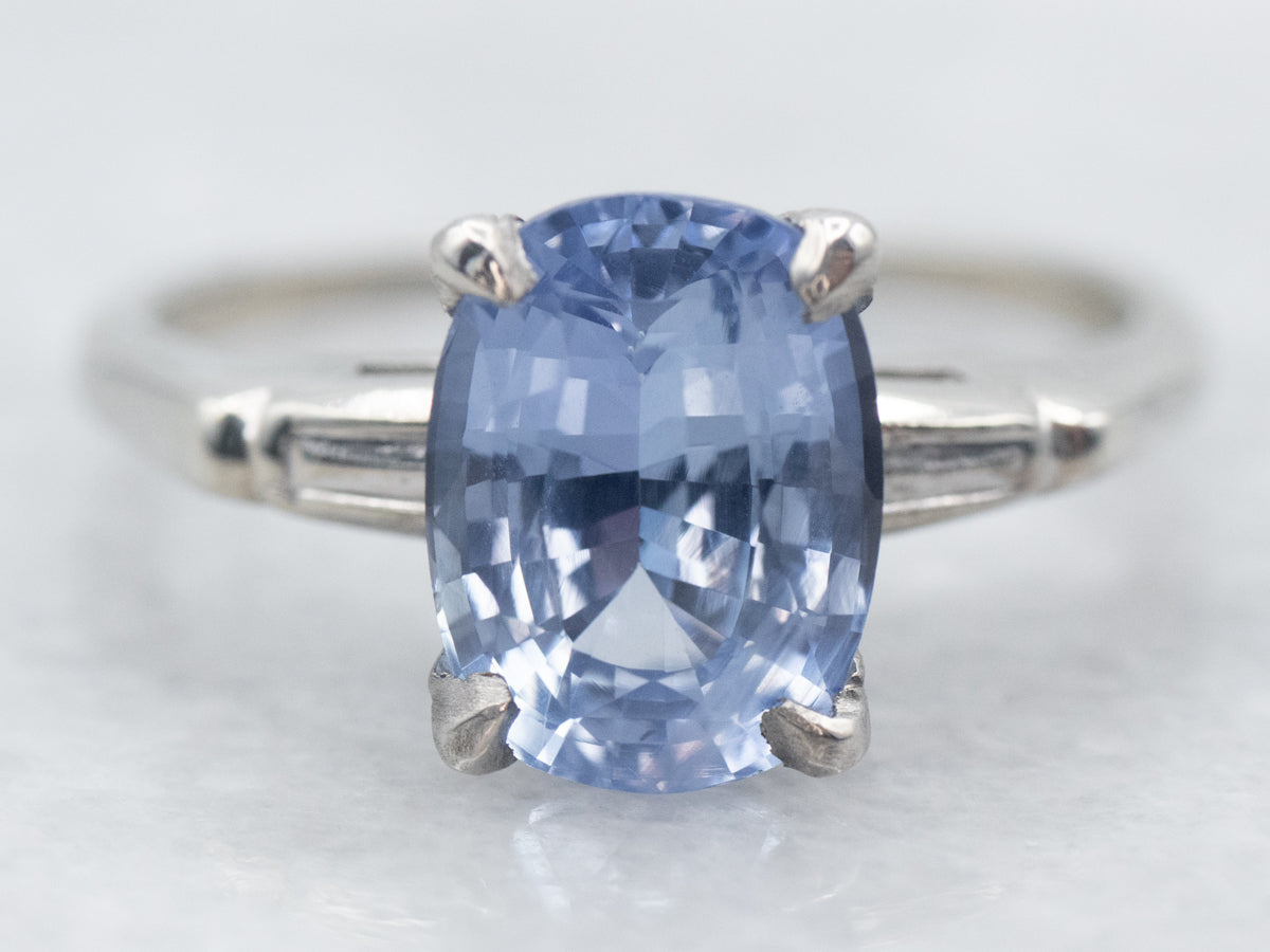 Retro Sapphire Solitaire Engagement Ring