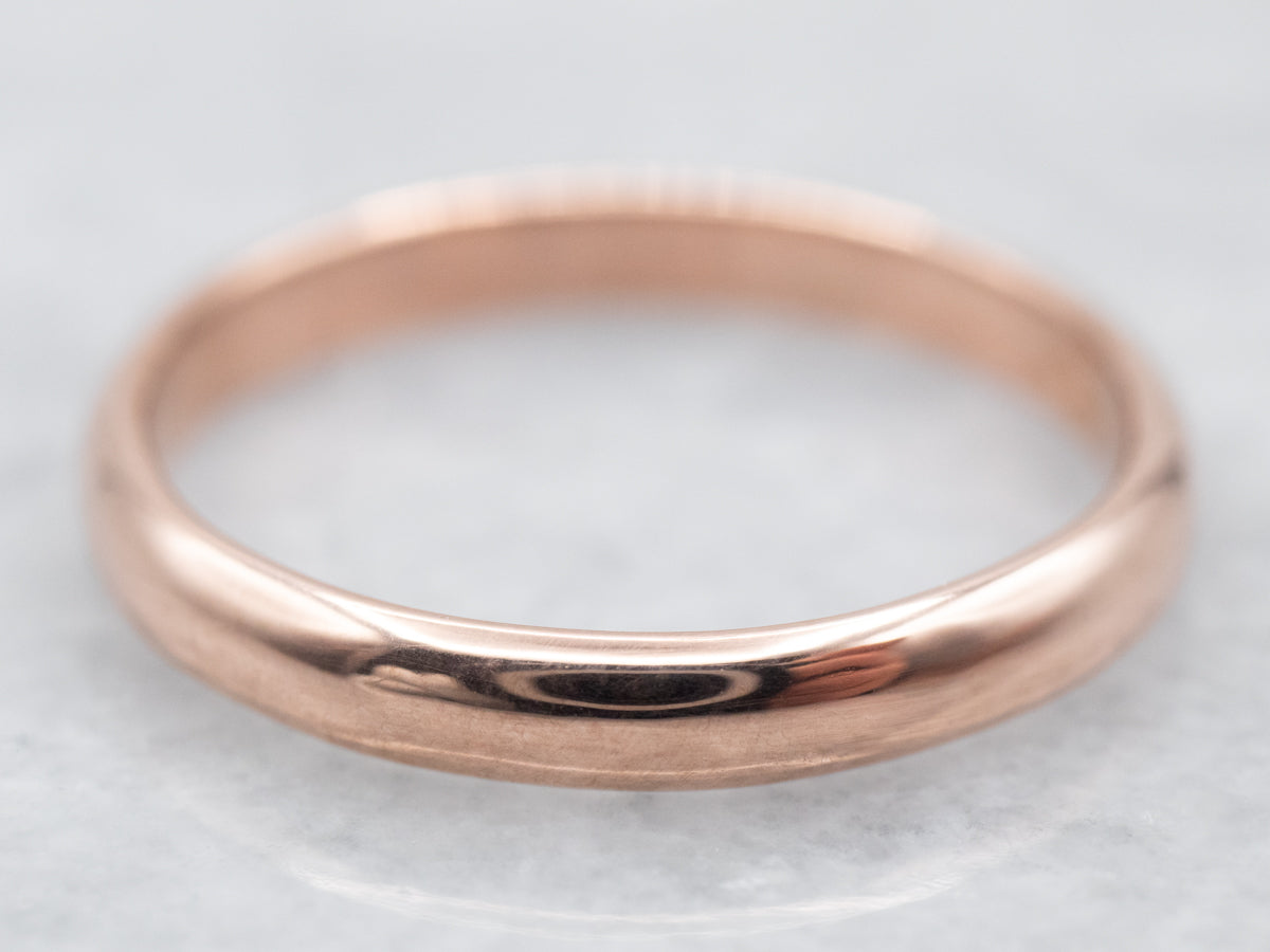 Classic Rose Gold Plain Wedding Band