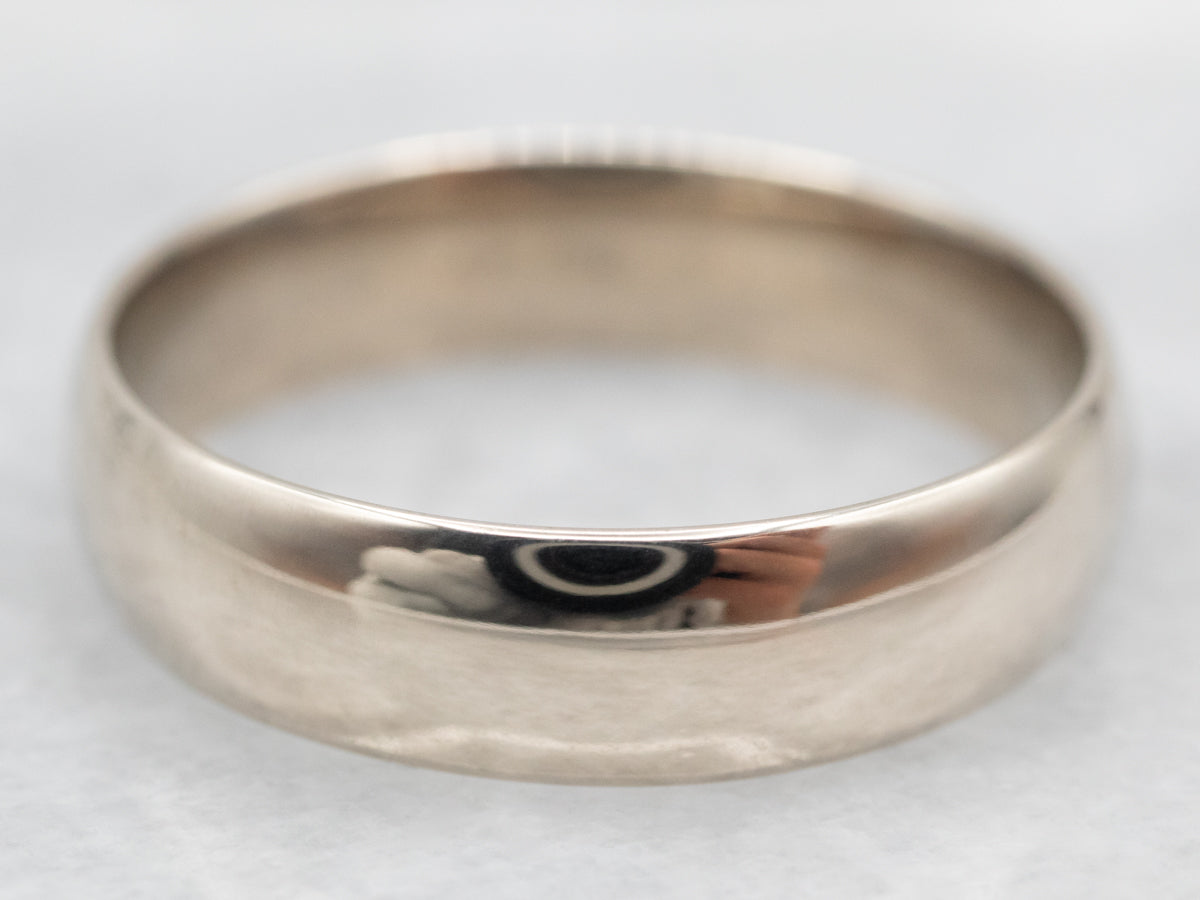 Plain White Gold Wedding Band