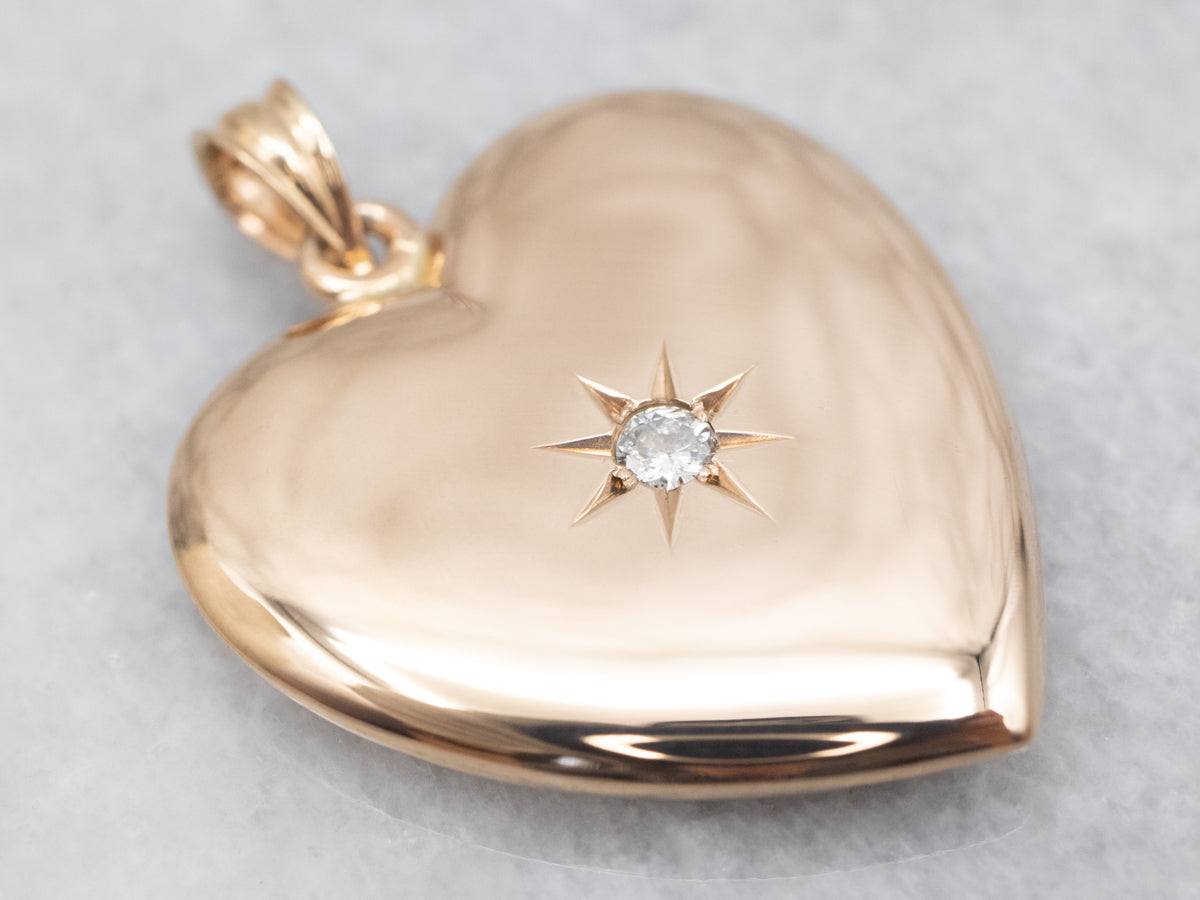 Yellow Gold &quot;ML&quot; Monogram Heart Pendant with Diamond Accent