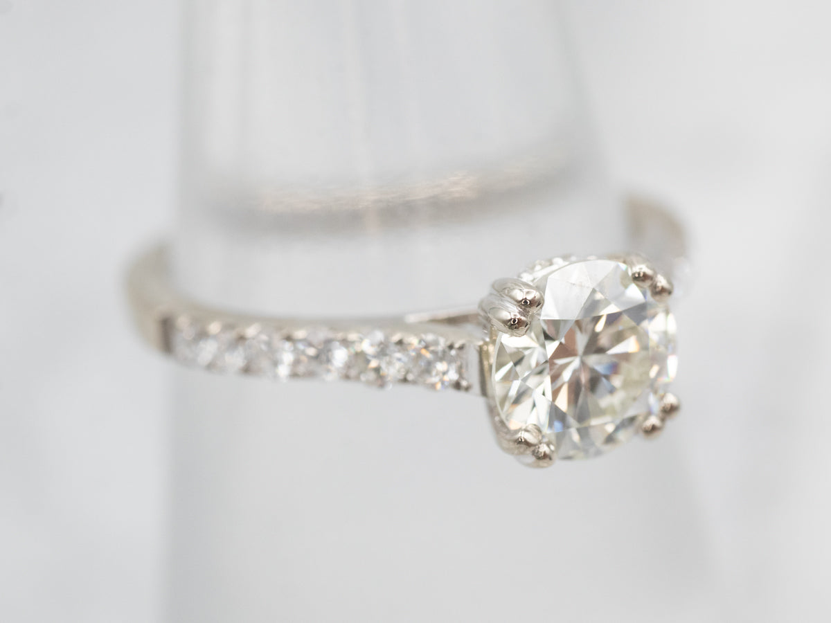 GIA Certified Diamond Engagement Ring with Diamond Accents