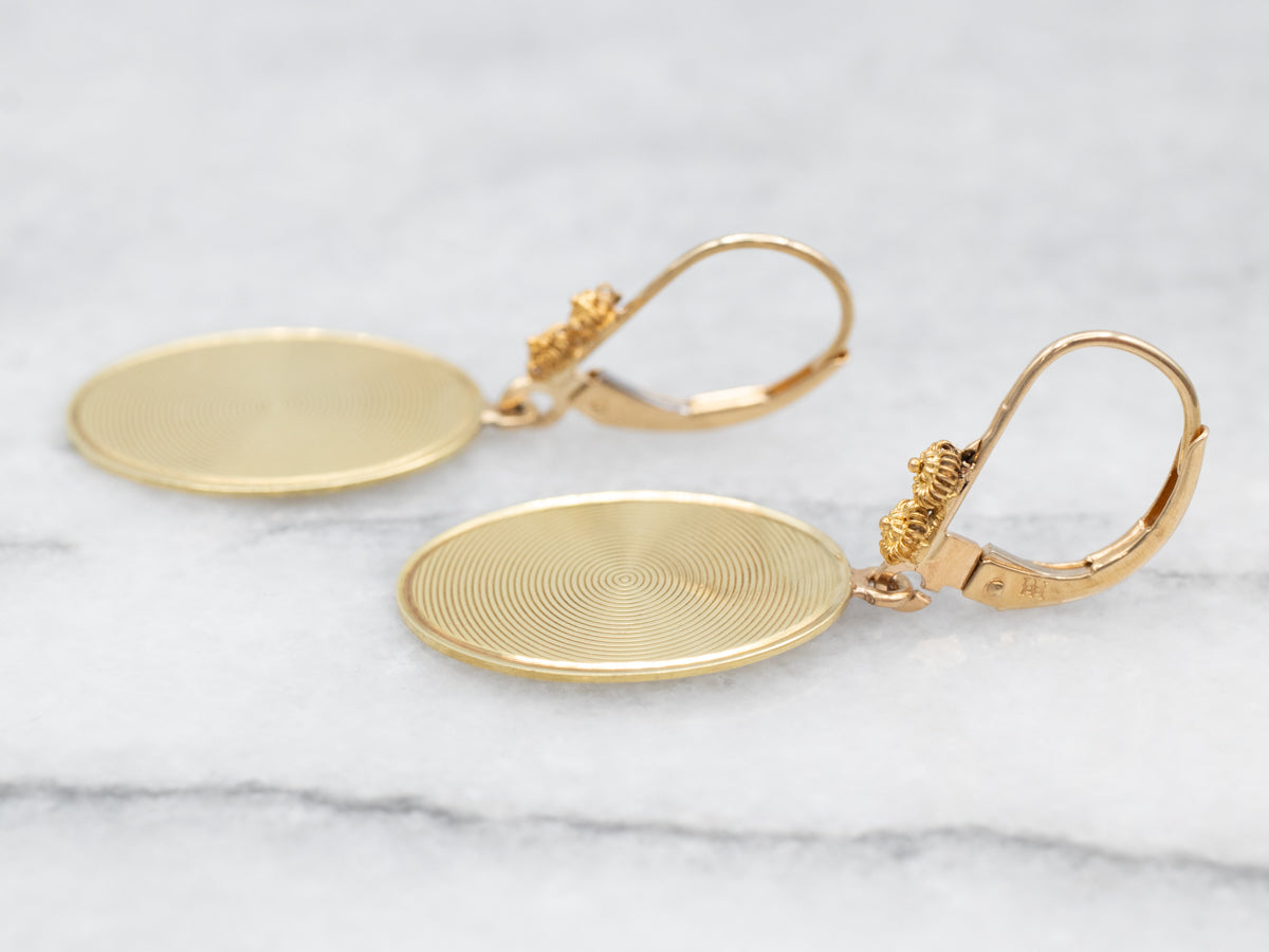 Textured Oval Drop Earrings