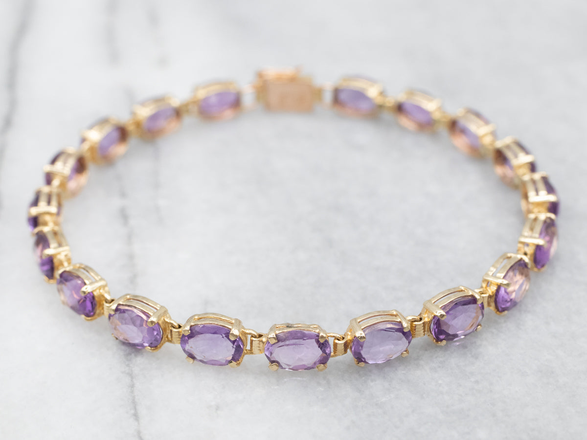 Amethyst white hot sale gold bracelet