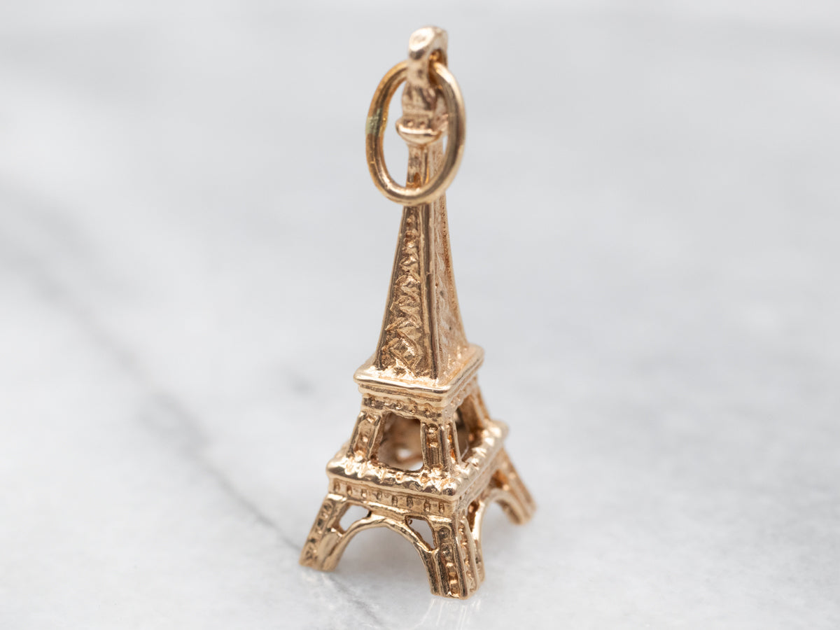 Vintage cheapest 18k Gold Eiffel Tower Charm