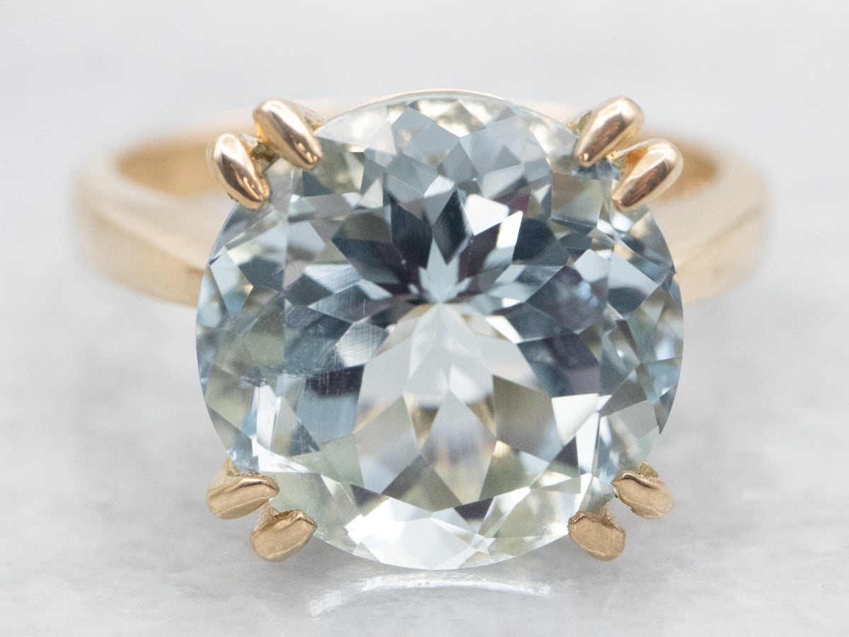 Classic Gold Aquamarine Cocktail Ring