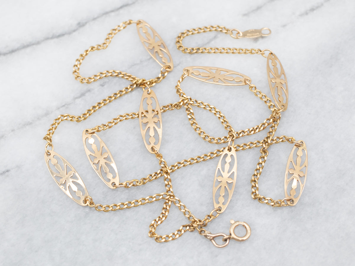 Italian Gold Filigree Link Chain