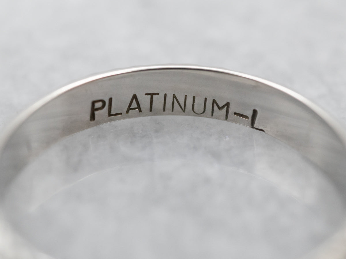 Platinum Knife Edge Center and Patterned Edge Band