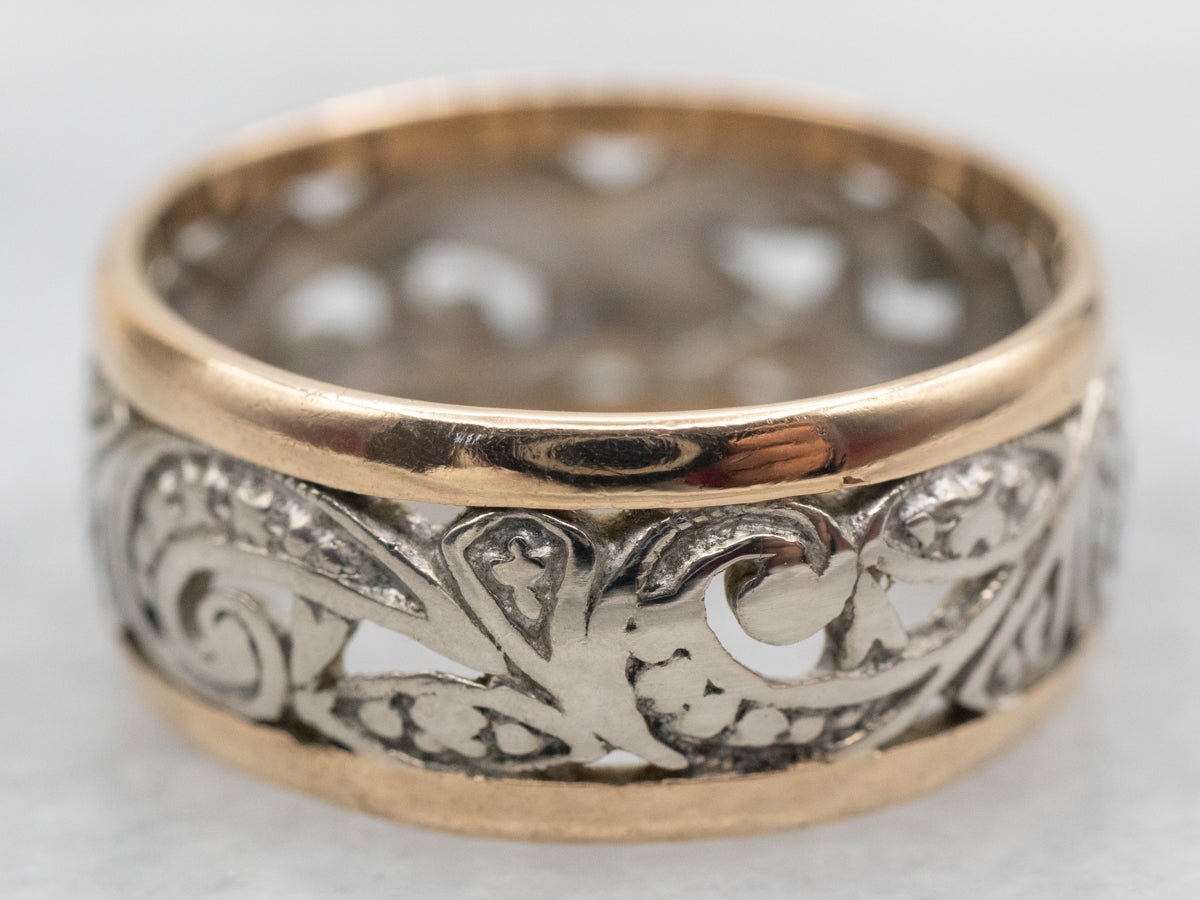 Two Tone Filigree Band