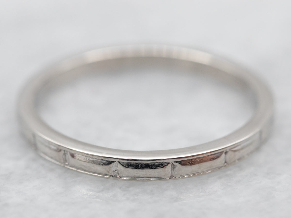 Platinum Patterned Wedding Band