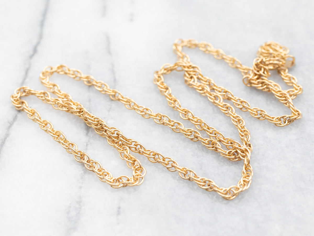 Yellow Gold Rope Chain with Spring Ring Clasp