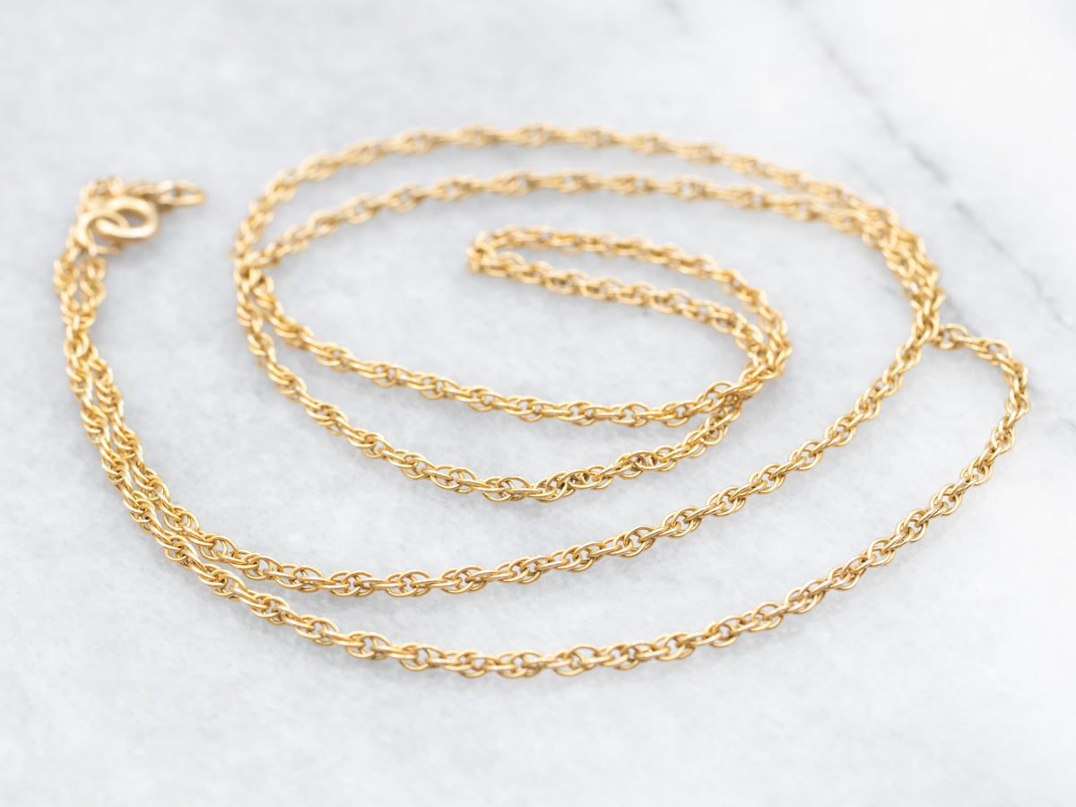 Yellow Gold Rope Chain with Spring Ring Clasp