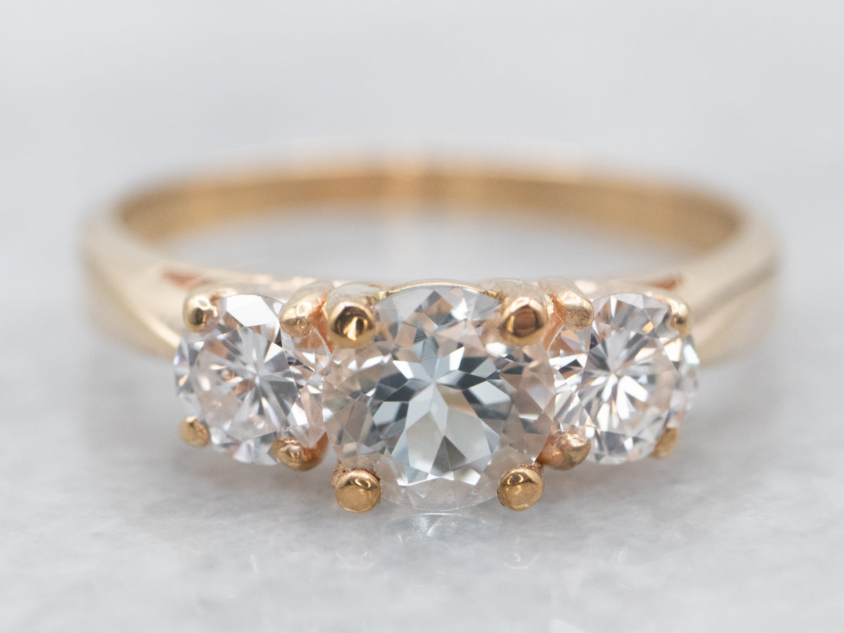 Yellow Gold Aquamarine Ring with Diamond Accents