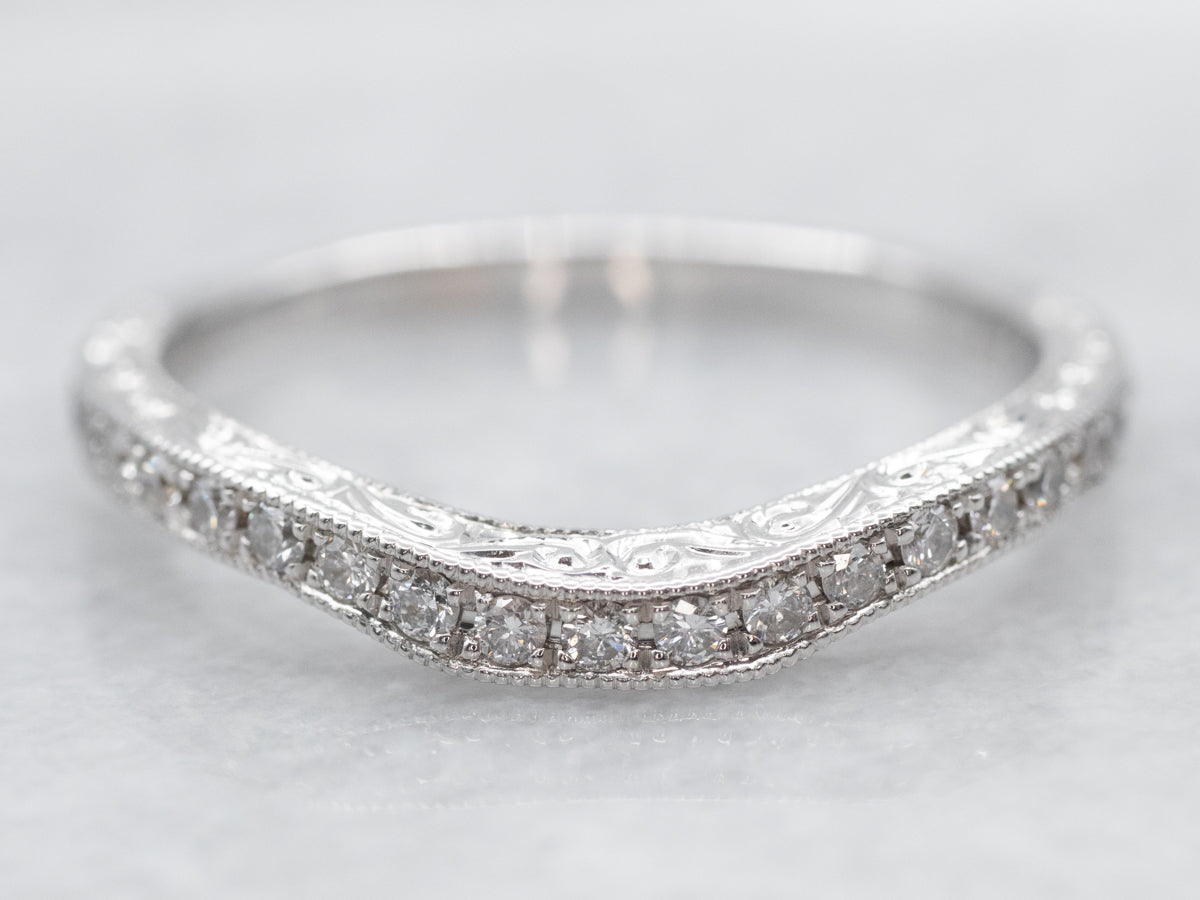 White Gold Neil Lane Curved Diamond Guard Band