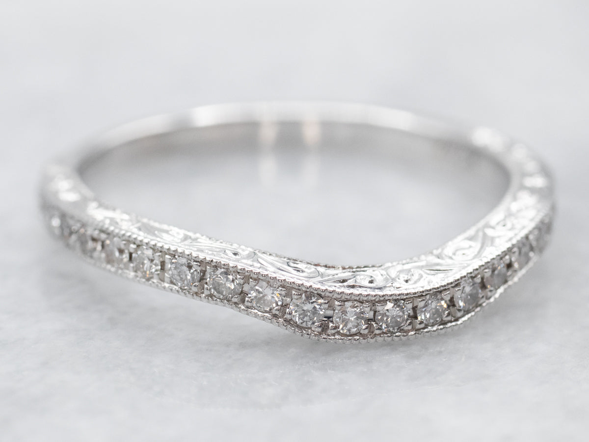 White Gold Neil Lane Curved Diamond Guard Band