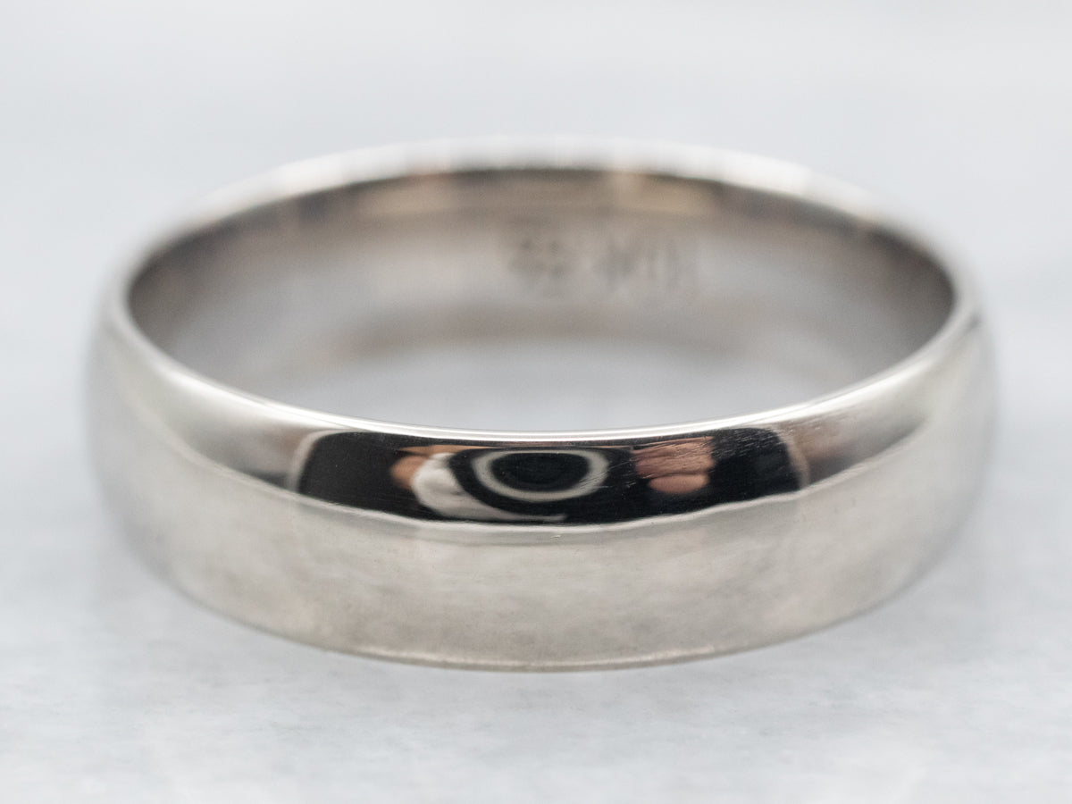 White Gold Plain Wedding Band