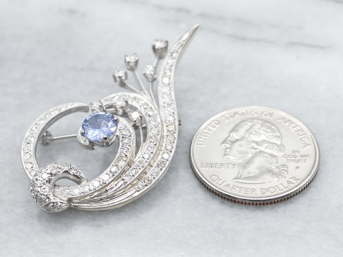 Sterling and Sapphire Brooch buy