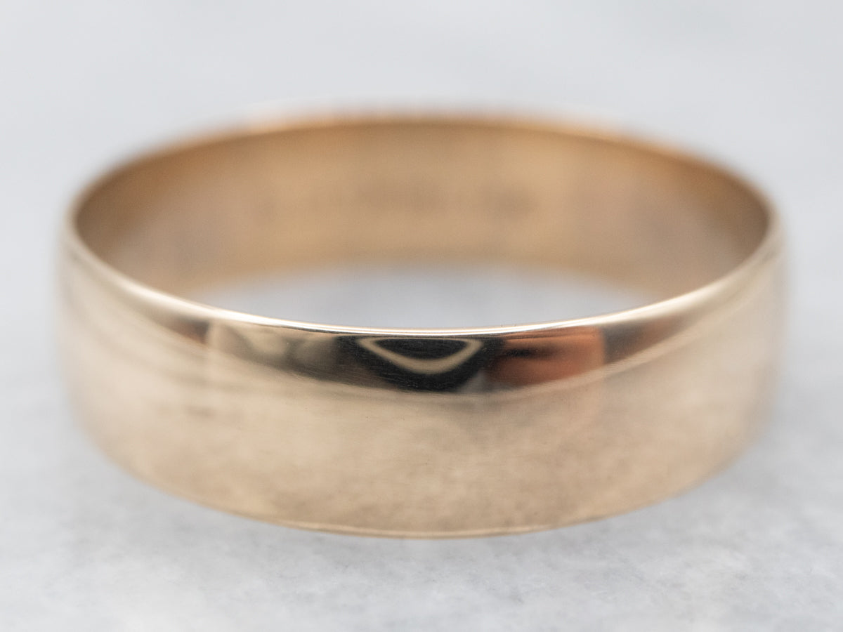 Unisex Plain Gold Wedding Band